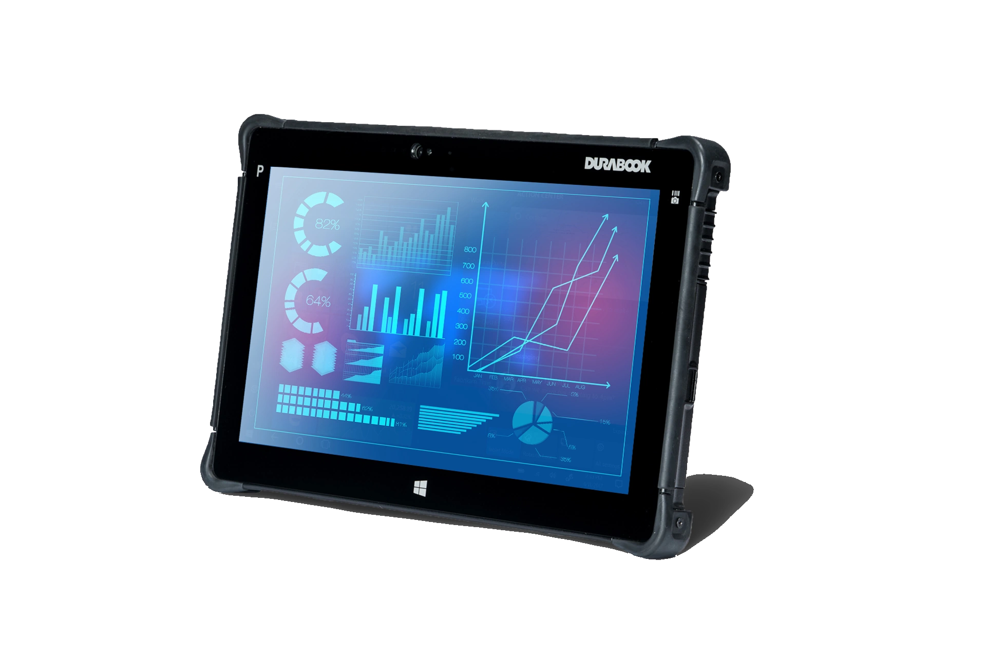 Durabook R11L vista frontal aplicaciones 3D