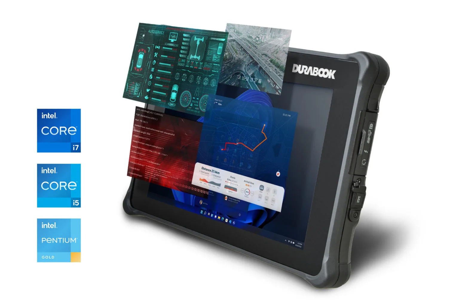 Durabook R8 Seitenansicht 3D Anwendungen