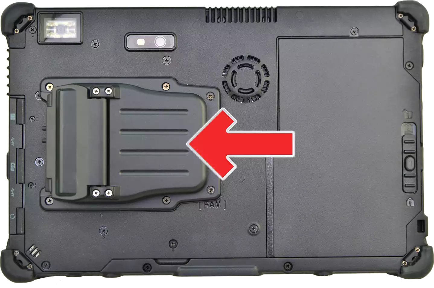 Expansion module for a rugged Durabook laptop