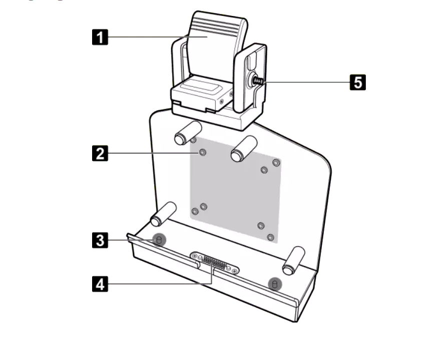 Durabook tablet vehicle mount, front view